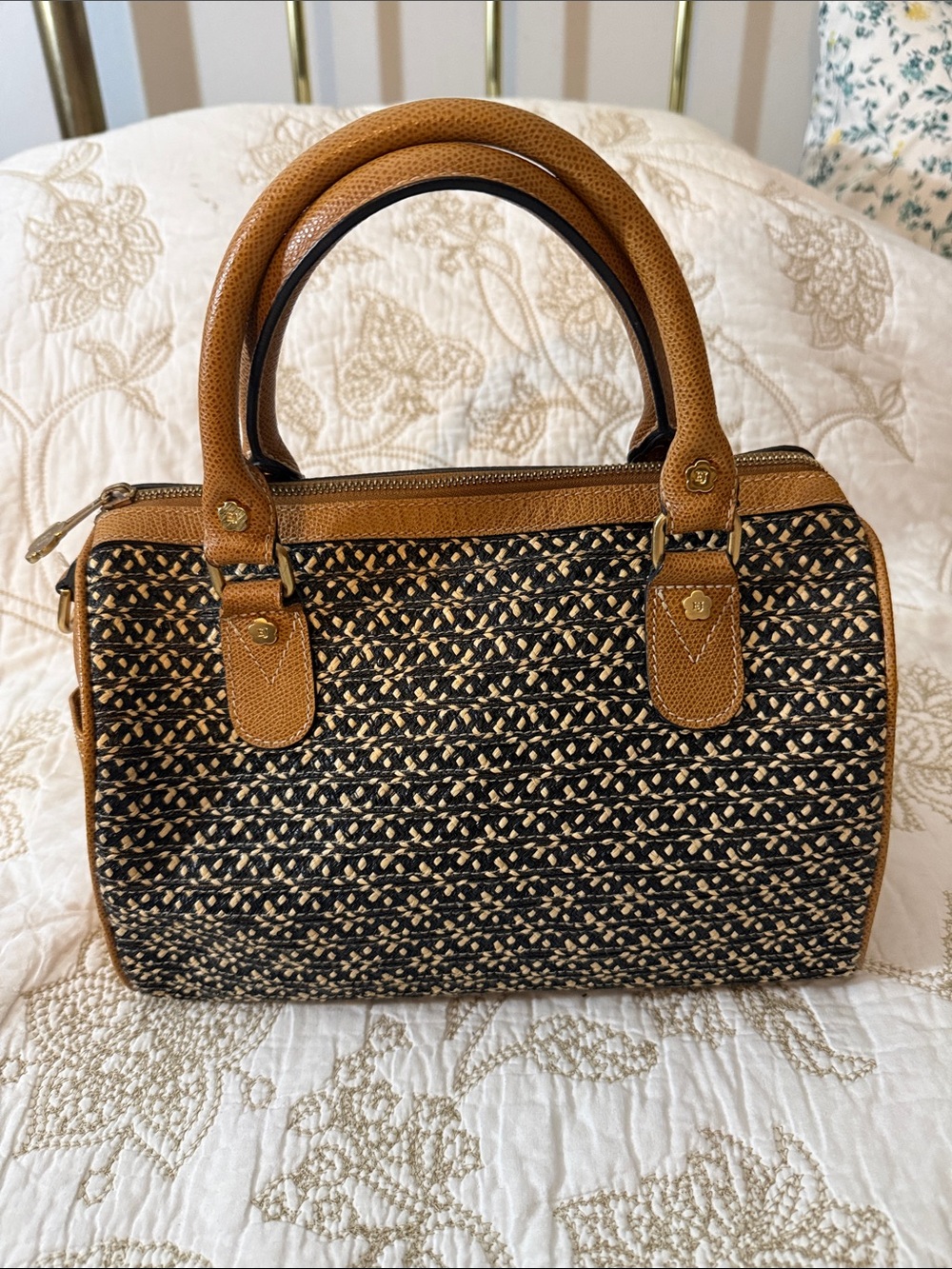 Eric Javits Straw Top handle handbag small